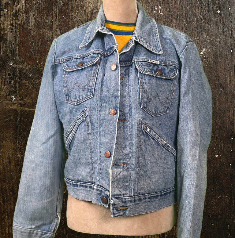 Vintage Wrangler “No Fault” 70’s Crop Denim Jacket 100% Cotton