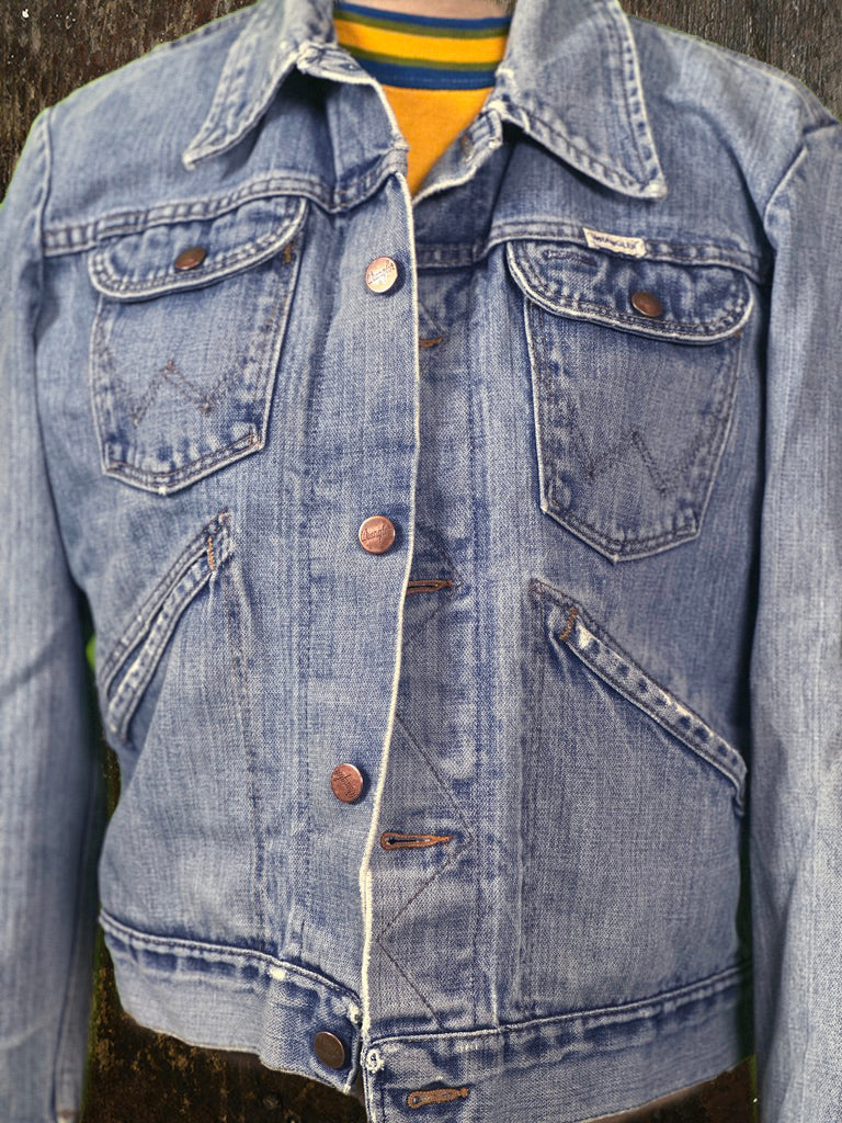 Vintage Wrangler “No Fault” 70’s Crop Denim Jacket 100% Cotton