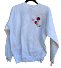 Vintage 1991/92 White Crew Neck sweatshirt with rose and butterfly appliques