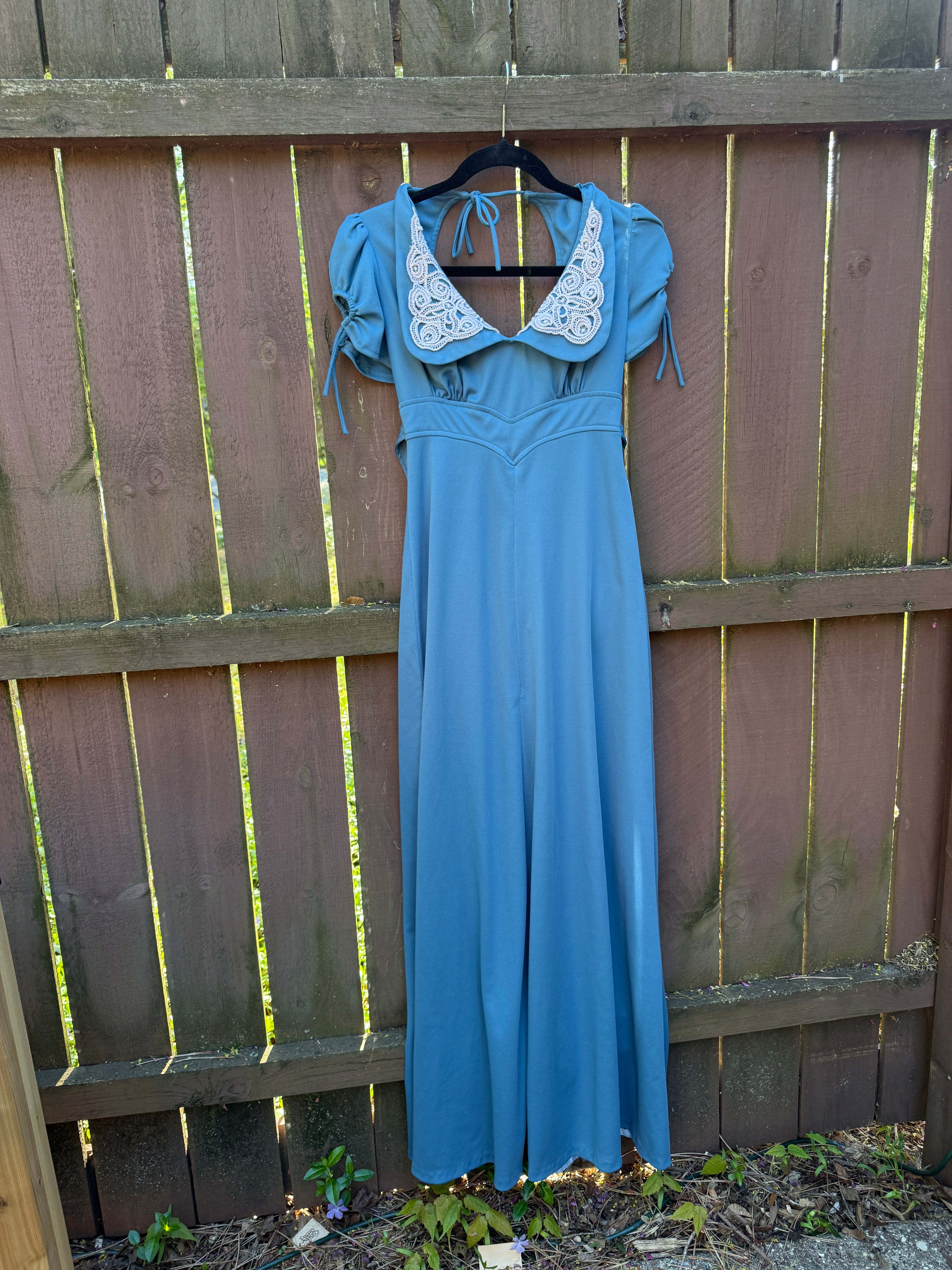 Romantic 70s-early 80s vintage "Wuthering Heights" maxi dress