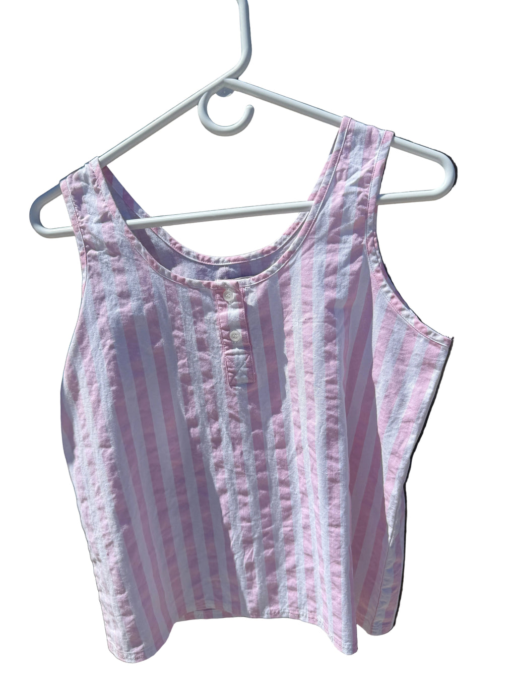 Gitano Dream Pink and White striped cropped tank 80s