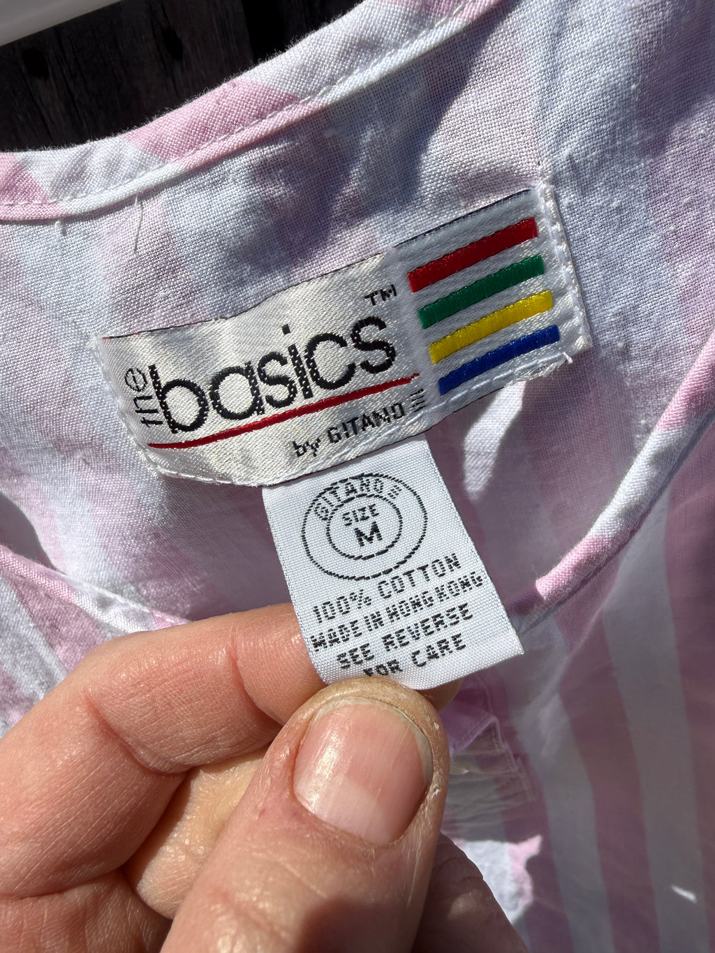 Gitano Dream Pink and White striped cropped tank 80s
