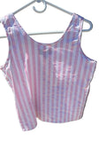 Gitano Dream Pink and White striped cropped tank 80s