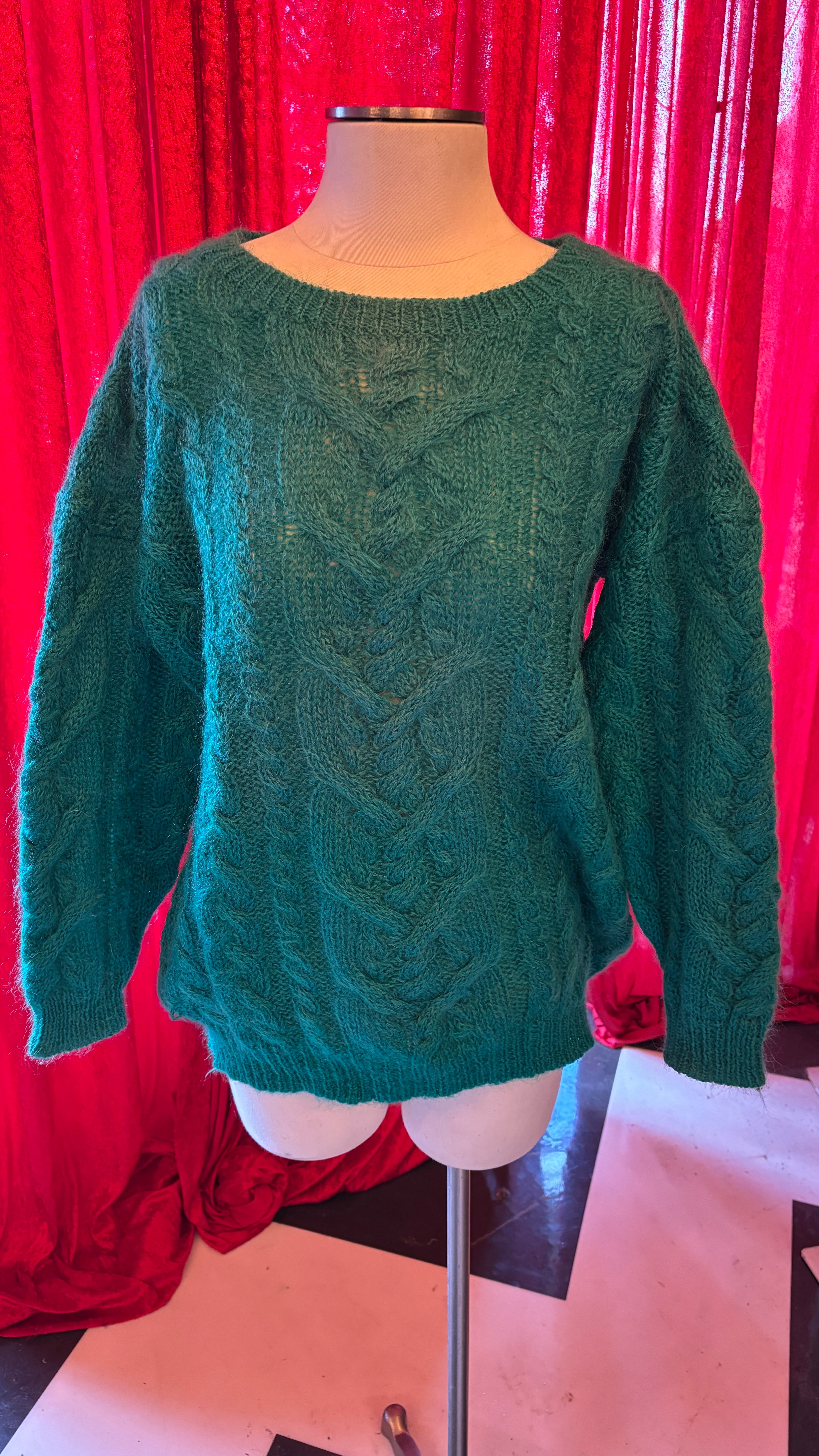 Green Cable Crewneck