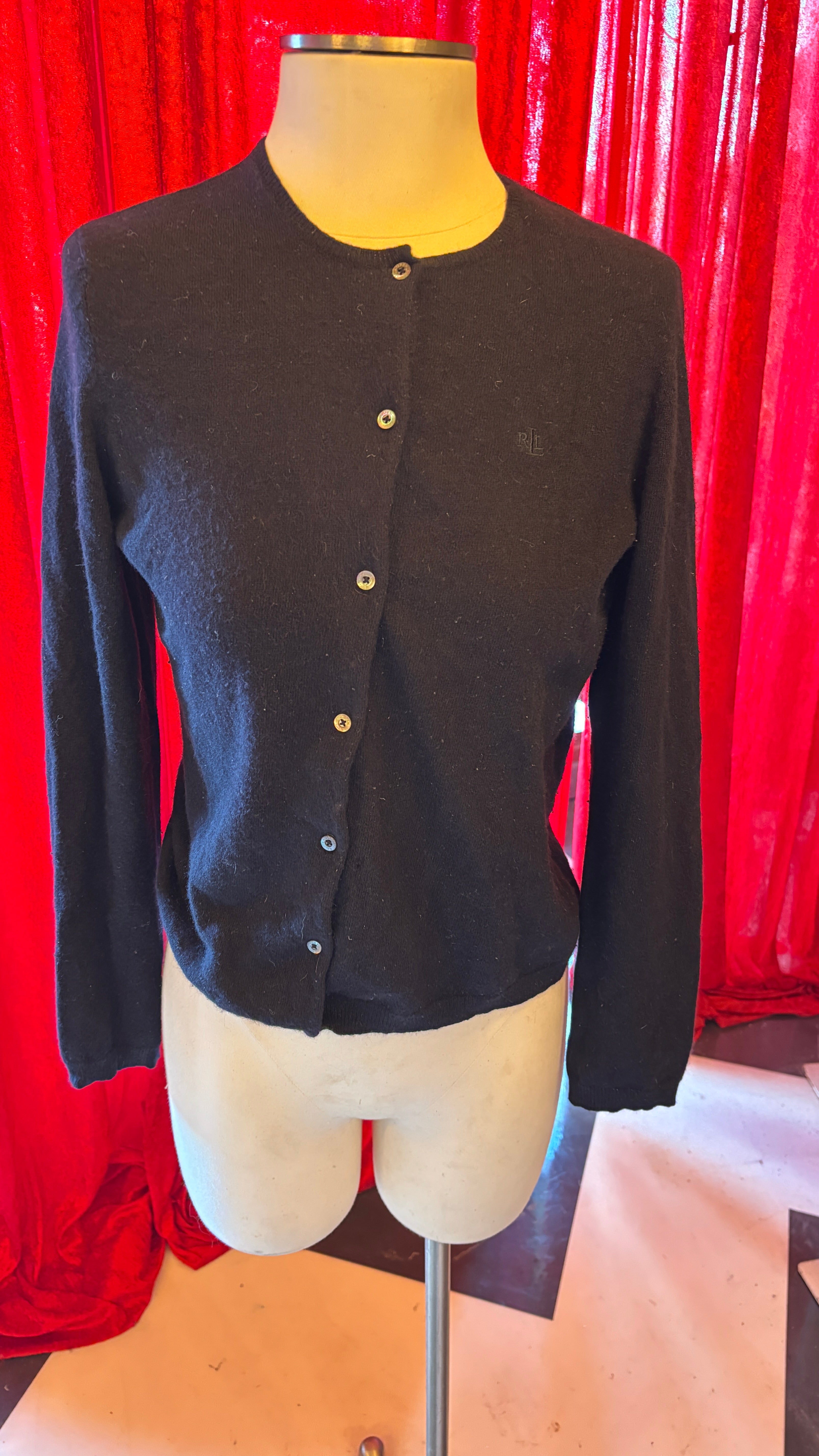 Black Crewneck Cardigan