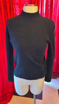 Black Cashmere Mock Neck
