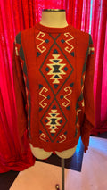 Red Southwest Design Crewneck