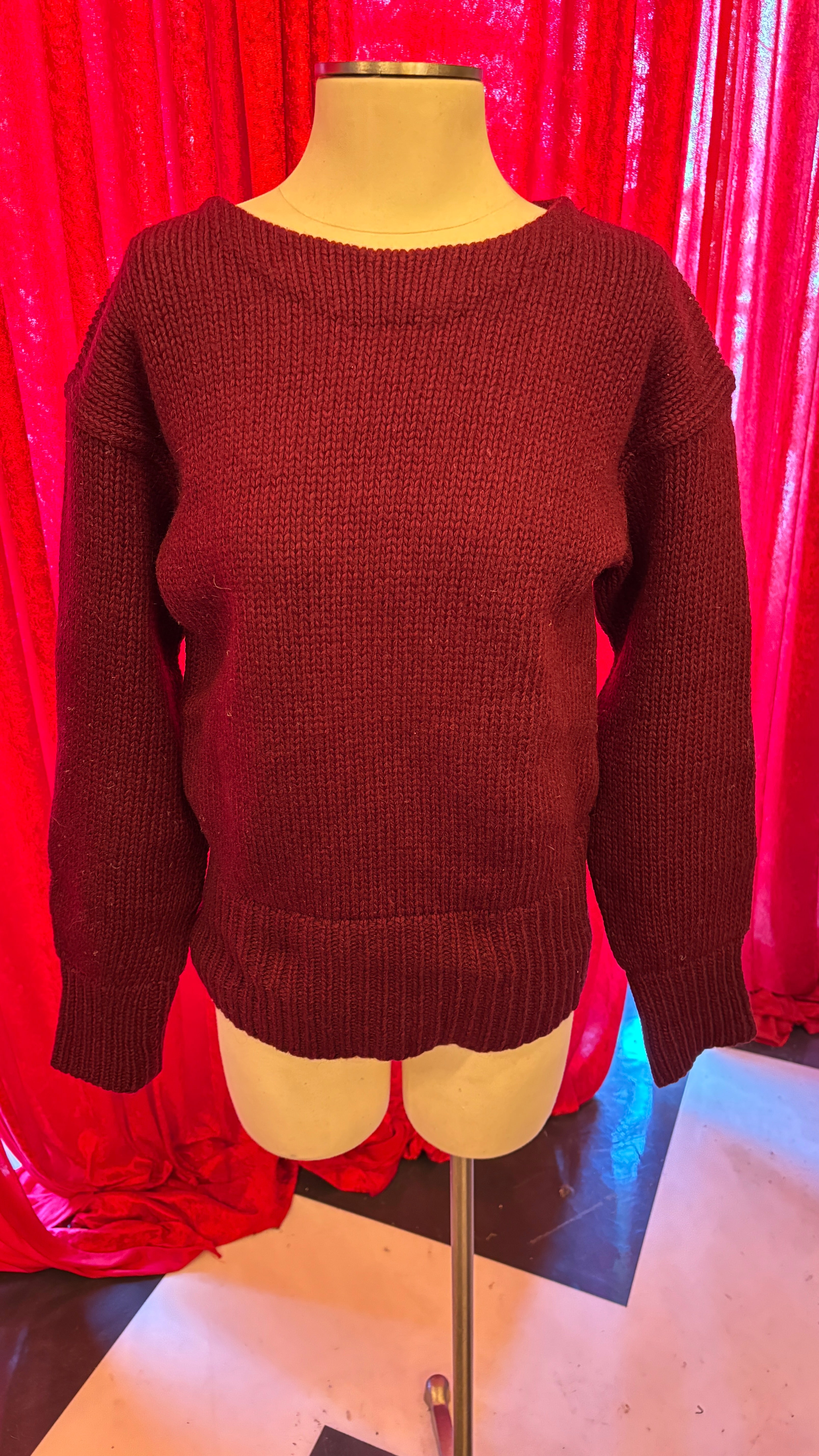 Burgundy Heavy Wool Boat Neck 50/60's Vintage