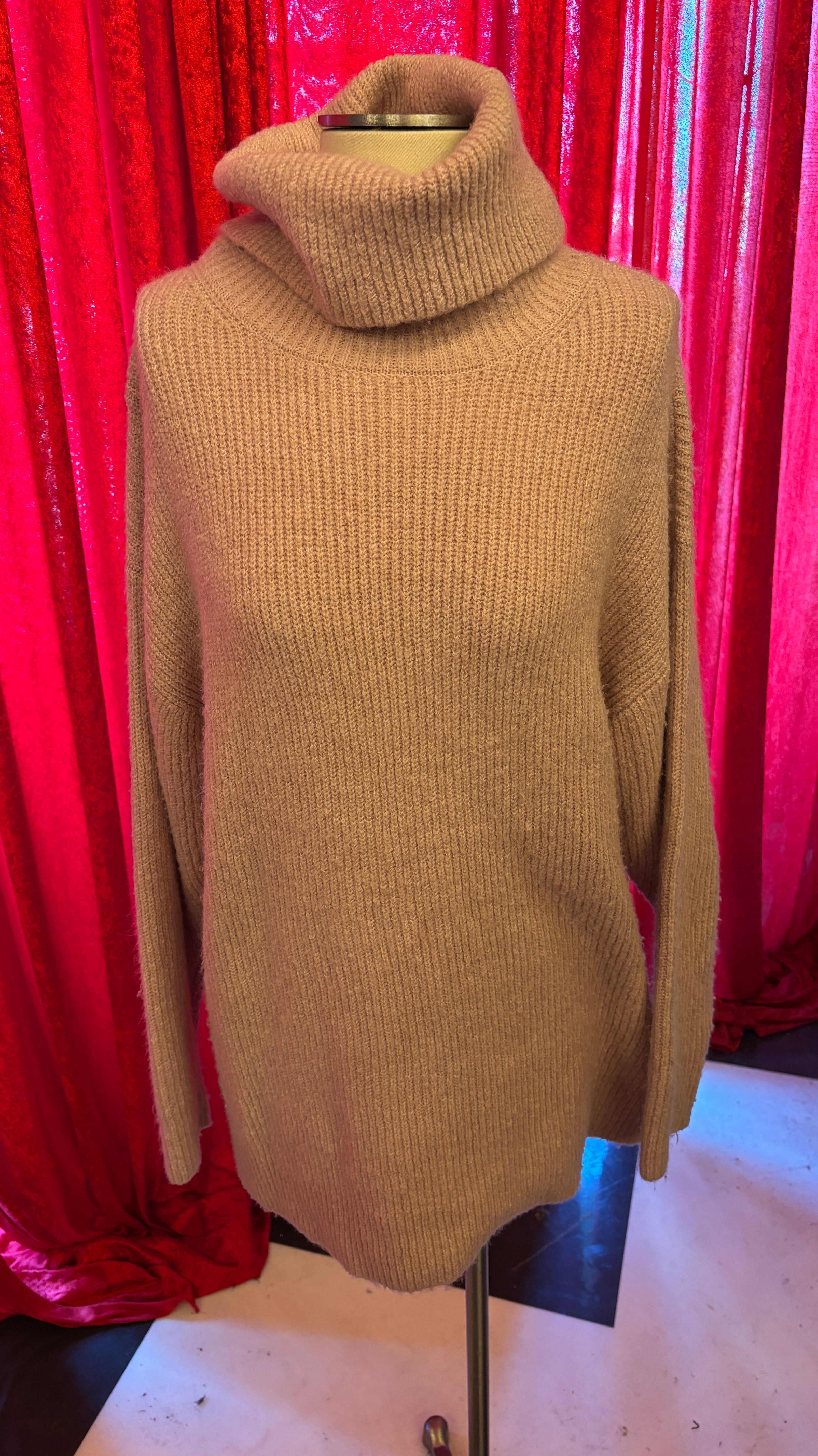 Dusty Pink Oversized Cowl/Turtleneck Tunic