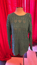 Teal Cable Tunic Crewneck