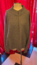 Vintage 70's/80's L.L. Bean Heavy Grey Ribbed Zip Up Sweater Jacket