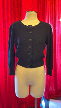 Black Scoop Neck Mini Cardigan