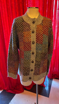 Rainbow Stripe Boucle Button Down Cardigan
