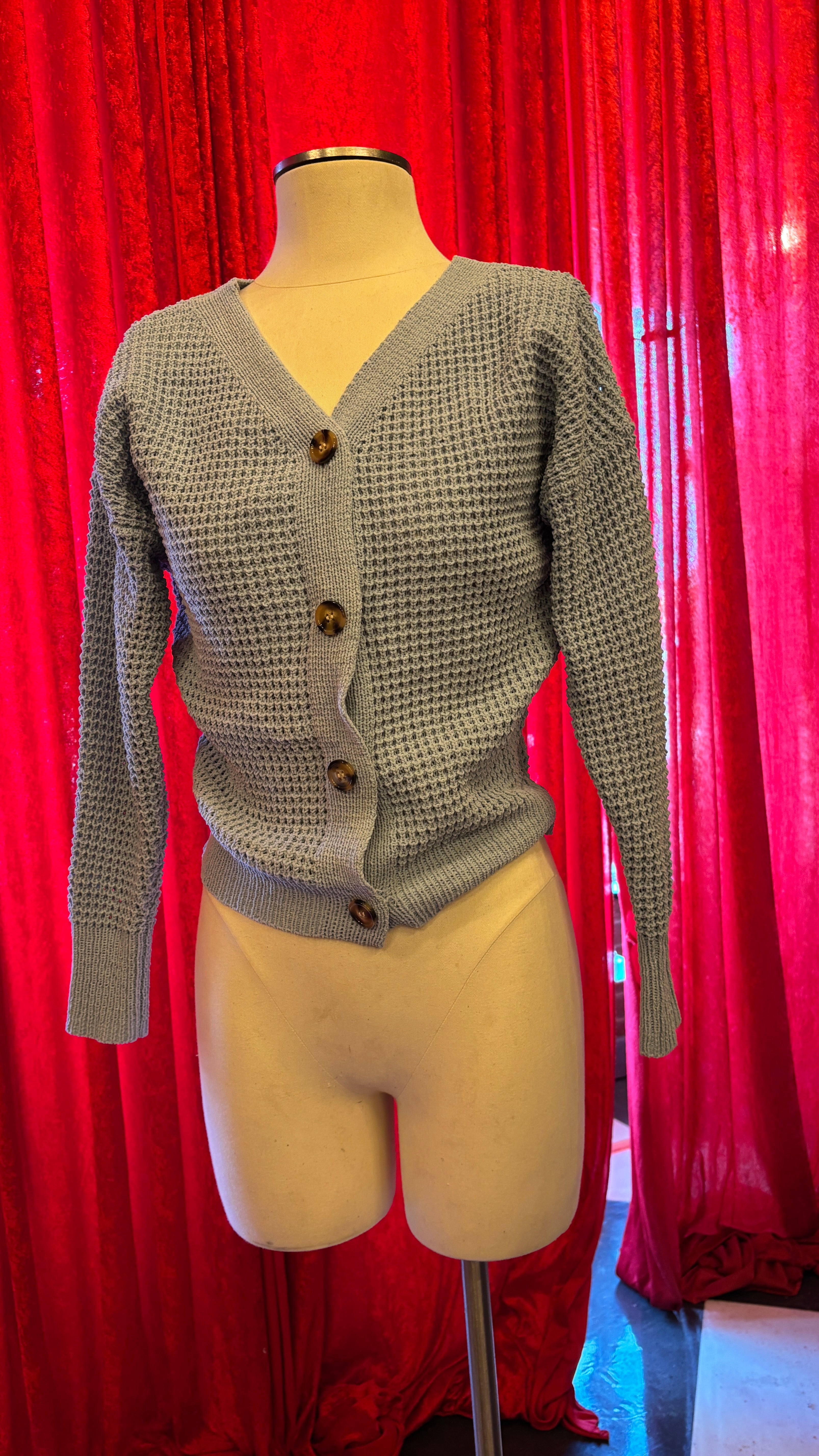 Light Blue V-Neck Cardigan