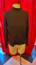 Vintage 80's Brown Ribbed Mock Neck Ann Taylor