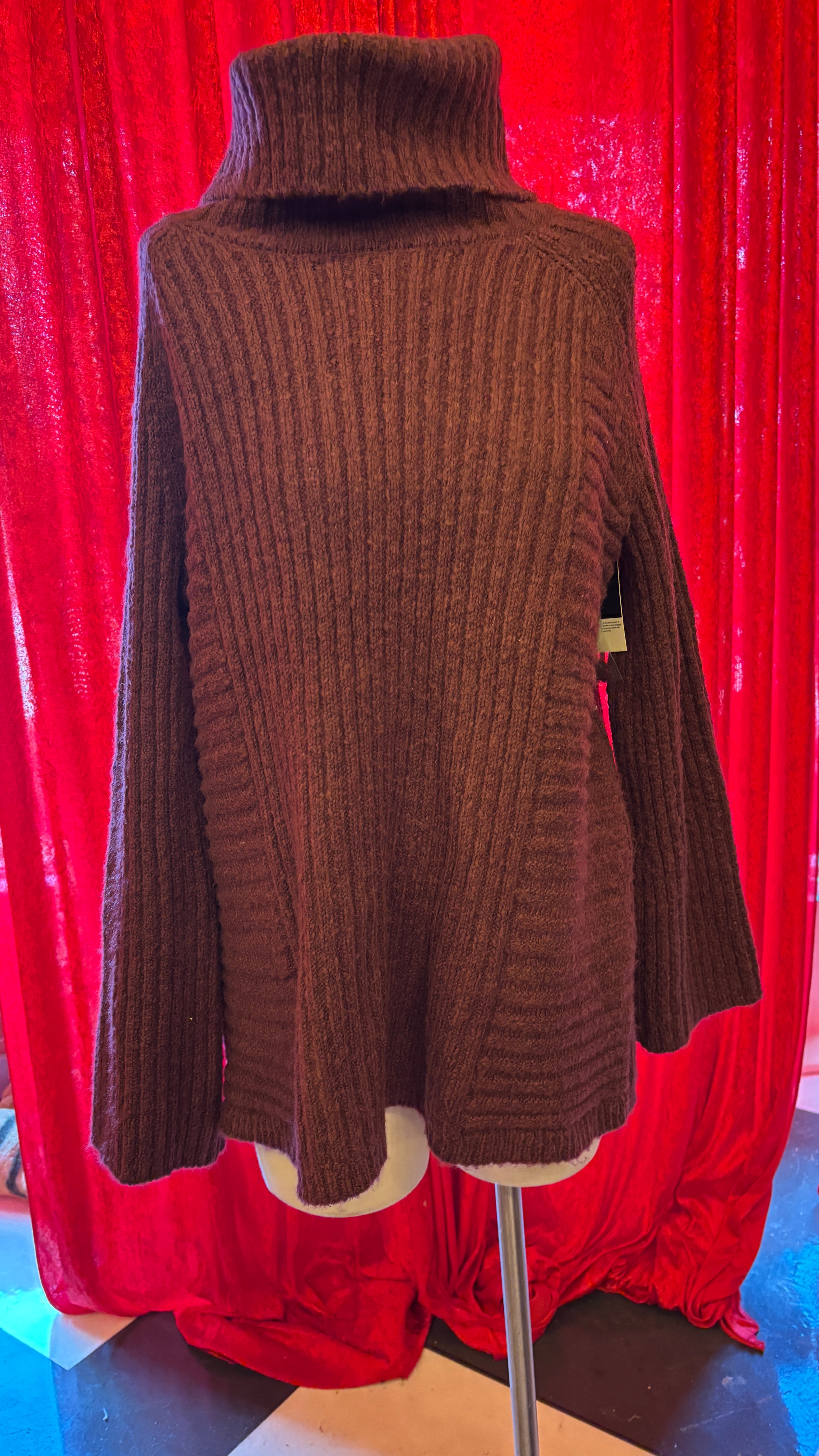 Purple Thick Ribbed Oversized Turtleneck