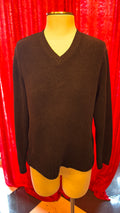 Black Chenille V-Neck